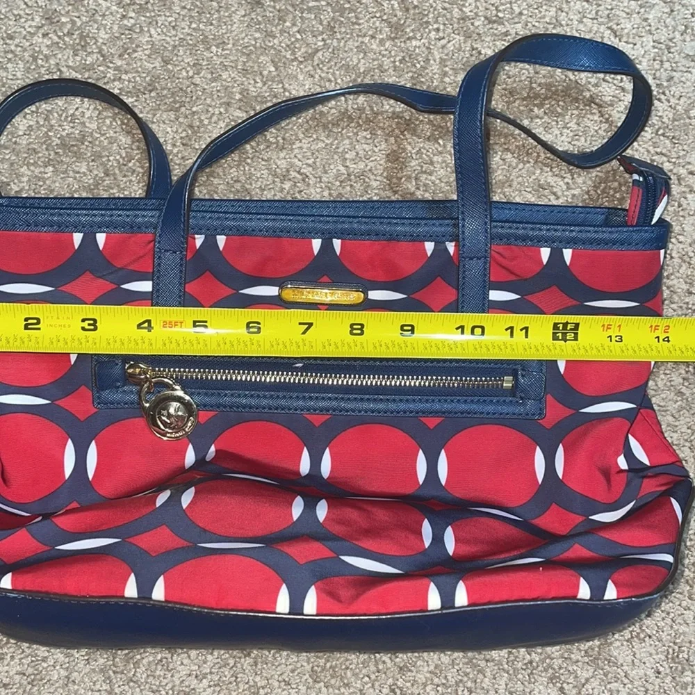 Michael Kors Kempton Nylon small red/blue tote shoulder bag - Picture 16 of 17